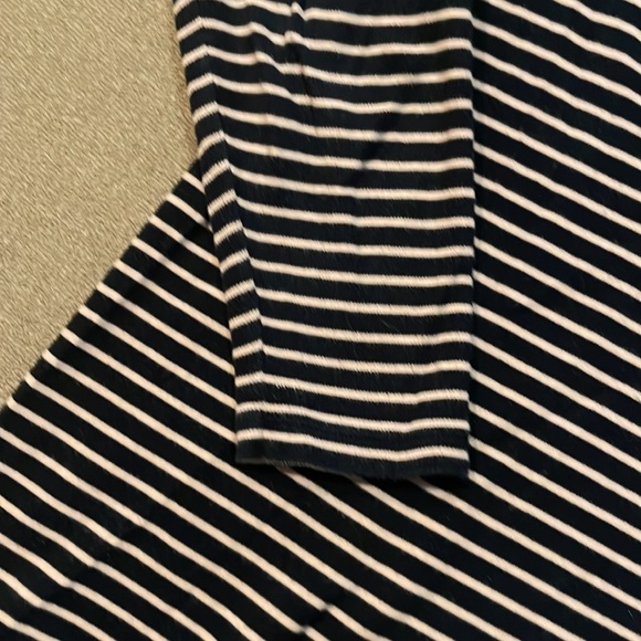 Isaac Mizrahi Black and Tan Stripe 3/4 Sleeve Top Size 2X (TD) - Picture 4 of 4